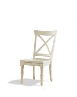 Riverside Furniture Aberdeen Weathered Worn White X-Back Side Chair Set of 2