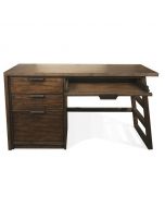 Riverside Furniture Perspectives Brushed Acacia Single Pedestal Desk