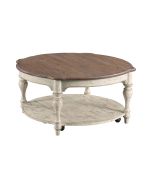 Kincaid Weatherford- Cornsilk Bolton Round Cocktail Table in white