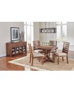 A-America Anacortes 62'' Extendable Oval Pedestal Round Dining Table in Mahagony