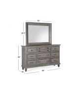 Magnussen Furniture Lancaster Landscape Mirror in Dovetail Grey