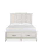 Magnussen Furniture Willowbrook Panel Storage Bed in Egg Shell White