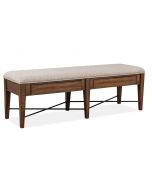 Magnussen Furniture Bay Creek Bench with Upholstered Seat in Toasted Nutmeg