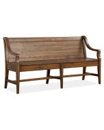 Magnussen Furniture Bay Creek Bench with Back in Toasted Nutmeg