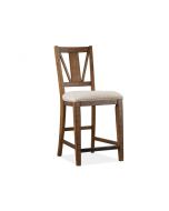 Magnussen Furniture Bay Creek Counter Chair with Upholstered Seat in Toasted Nutmeg