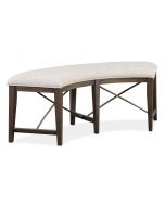 Magnussen Furniture Westley Falls Curved Bench with Upholstered Seat in Graphite