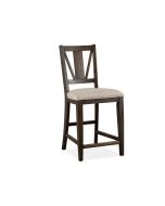 Magnussen Furniture Westley Falls Counter Chair with Upholstered Seat in Graphite