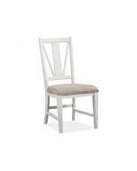 Magnussen Furniture Heron Cove Dining Side Chair with Upholstered in Chalk White