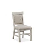Magnussen Furniture Bronwyn Dining Side Chair with Upholstered Seat and Back in Alabaster