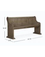 Magnussen Furniture Tinley Park Bench with Back in Dove Tail Grey
