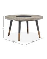 Magnussen Furniture Ryker Round Dining Table in Nocturn Black and Coventry Grey 