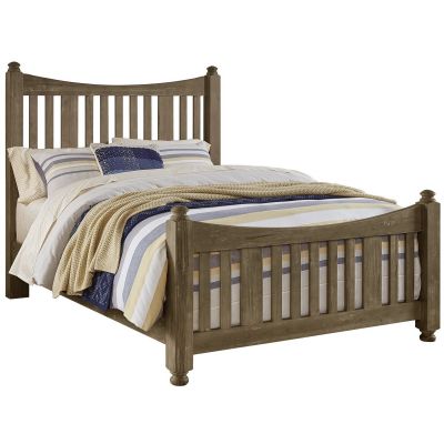 Artisan & Post Maple Road Queen Slat Poster Bed with slat poster Footboard in Weathered Gray
