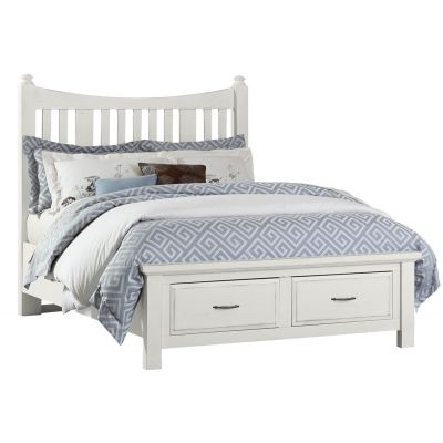 Artisan & Post Maple Road Queen Slat Poster Bed with Storage Footboard in White
