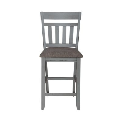 Liberty Furniture Newport Splat Back Counter Chair in Smokey Grey