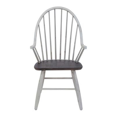 Liberty  Furniture Farmhouse Windsor Back Arm Chair in White