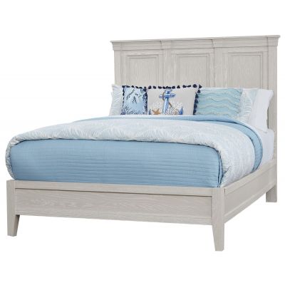 Vaughan Bassett Passageways Queen Mansion Platform Bed with Low Profile Footboard in Oyster Grey