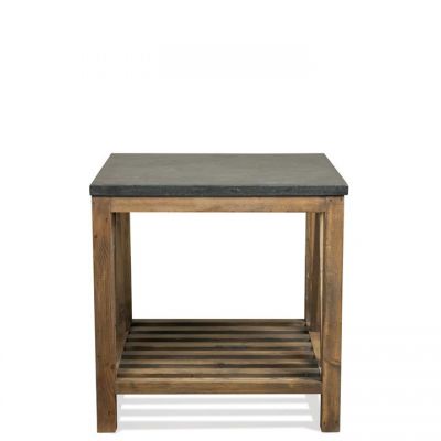 Riverside Furniture Weatherford Bluestone Reclaimed Natural Pine Rectangle Side Table