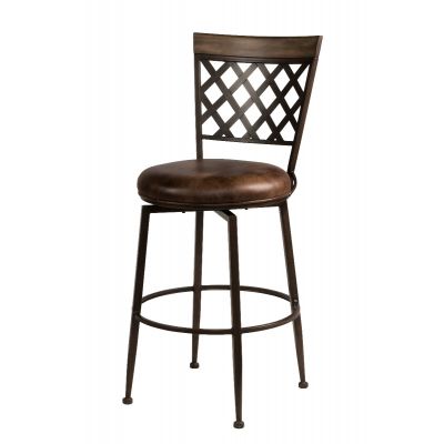 Greenfield Commercial Swivel Bar Height Stool in Dark Brown