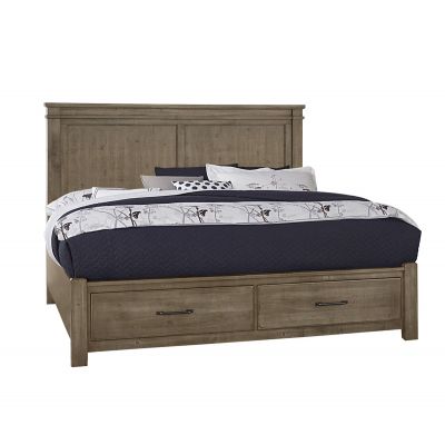 Artisan & Post Cool Rustic Queen Mansion Storage Bed in Stone Grey