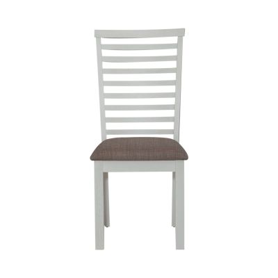 Liberty Furniture Brook Bay Uph Ladder Back Side Chair in Textured White