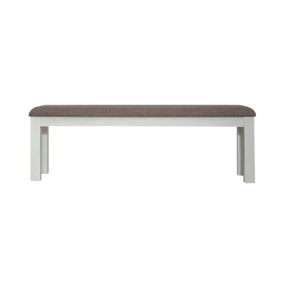 Liberty Furniture Brook Bay Uph Dining Bench in Textured White