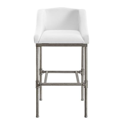 Dillon Bar Height Stool in White Fabric