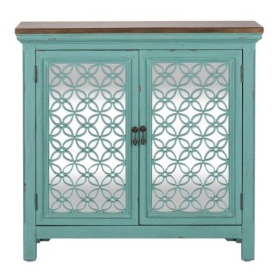 Liberty Furniture Kensington Two Door Accent Cabinet in Turquoise