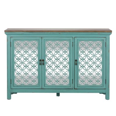 Liberty Furniture Kensington Three Door Accent Cabinet in Turquoise