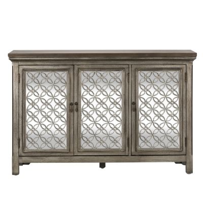 Liberty Furniture Westridge Three Door Accent Cabinet in Wire Brushed Gray