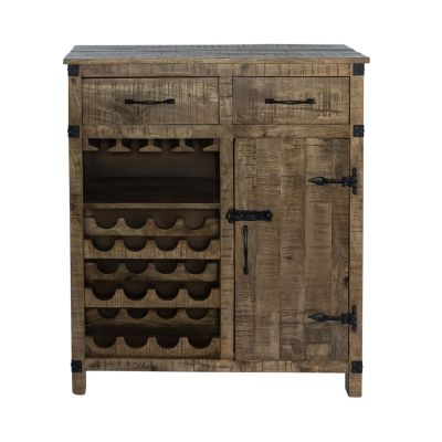 Liberty Furniture Emerson Wine Accent Cabinet in Weathered Honey