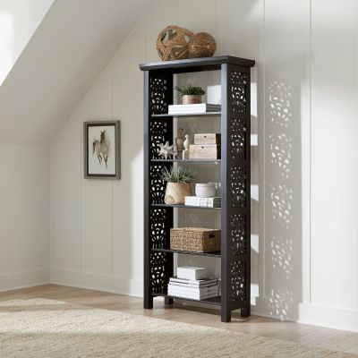 Liberty Furniture Trellis Lane Accent Bookcase in Weathered Black