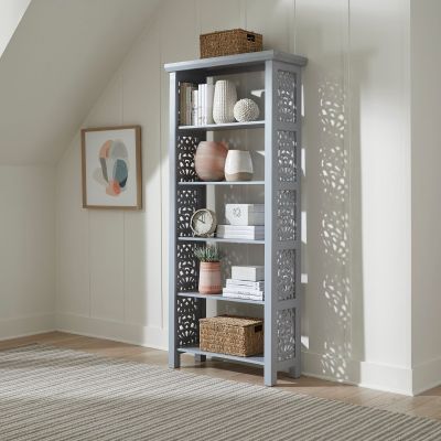 Liberty Furniture Trellis Lane Accent Bookcase in Weathered Grey