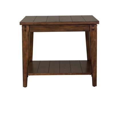 Liberty Furniture Lake House Square Lamp Table in Brown