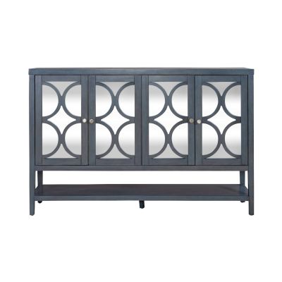 Liberty Furniture Circle View Four Door Accent Cabinet in Blue Dusk 
