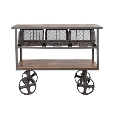 Liberty Furniture Farmers Market Accent Trolley in Rustic Caramel
