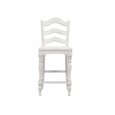 Liberty Furniture Magnolia Manor Ladder Back Counter Chair in White