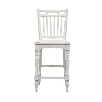 Liberty Furniture Magnolia Manor Spindle Back Counter Chair in White