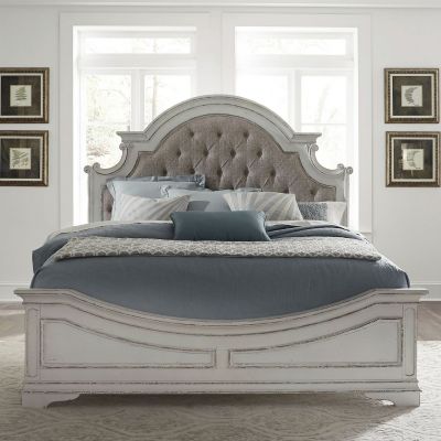 Liberty Furniture Magnolia Manor Upholstered Bed in Antique White