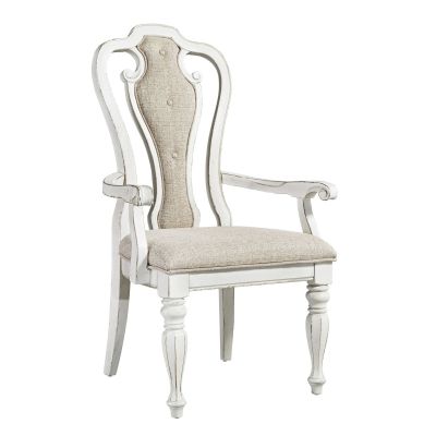 Liberty Furniture Magnolia Manor Splat Back Upholstered Arm Chair in White
