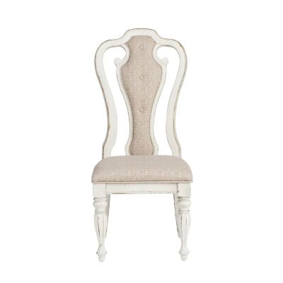 Liberty Furniture Magnolia Manor Splat Back Upholstered Side Chair in white