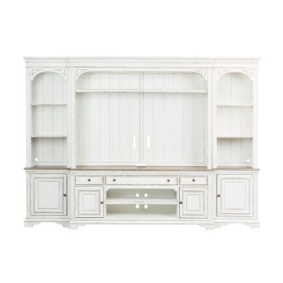 Liberty Furniture Magnolia Manor Entertainment Center with Piers in White