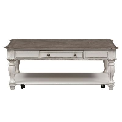Liberty Furniture Magnolia Manor Rectangular Cocktail Table in White