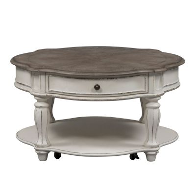 Liberty Furniture Magnolia Manor Round Cocktail Table in White