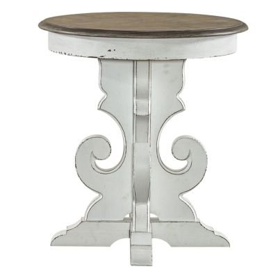 Liberty Furniture Magnolia Manor Round End Table in White