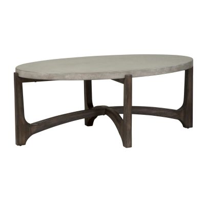 Liberty Furniture Cascade Oval Cocktail Table in Gray