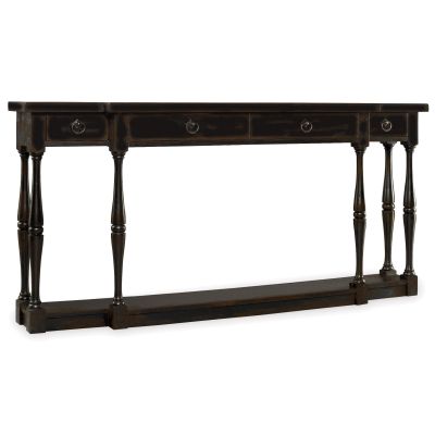 Hooker Sanctuary Four-Drawer Thin Console in Black