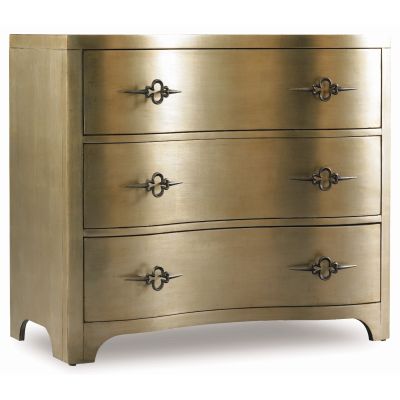 Hooker Sanctuary Three-Drawer Shaped Front Gold Chest