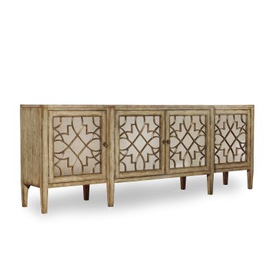Hooker Sanctuary Four-Door Mirrored Console in Brown