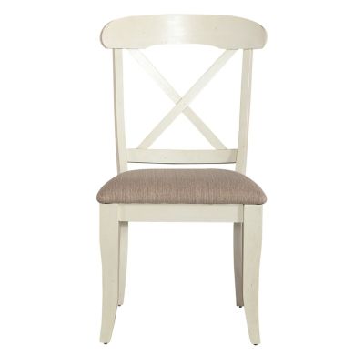 Liberty Furniture Ocean Isle Upholstered x Back Side Chair in Cream