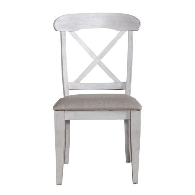 Liberty Furniture Ocean Isle Upholstered x Back Side Chair in White